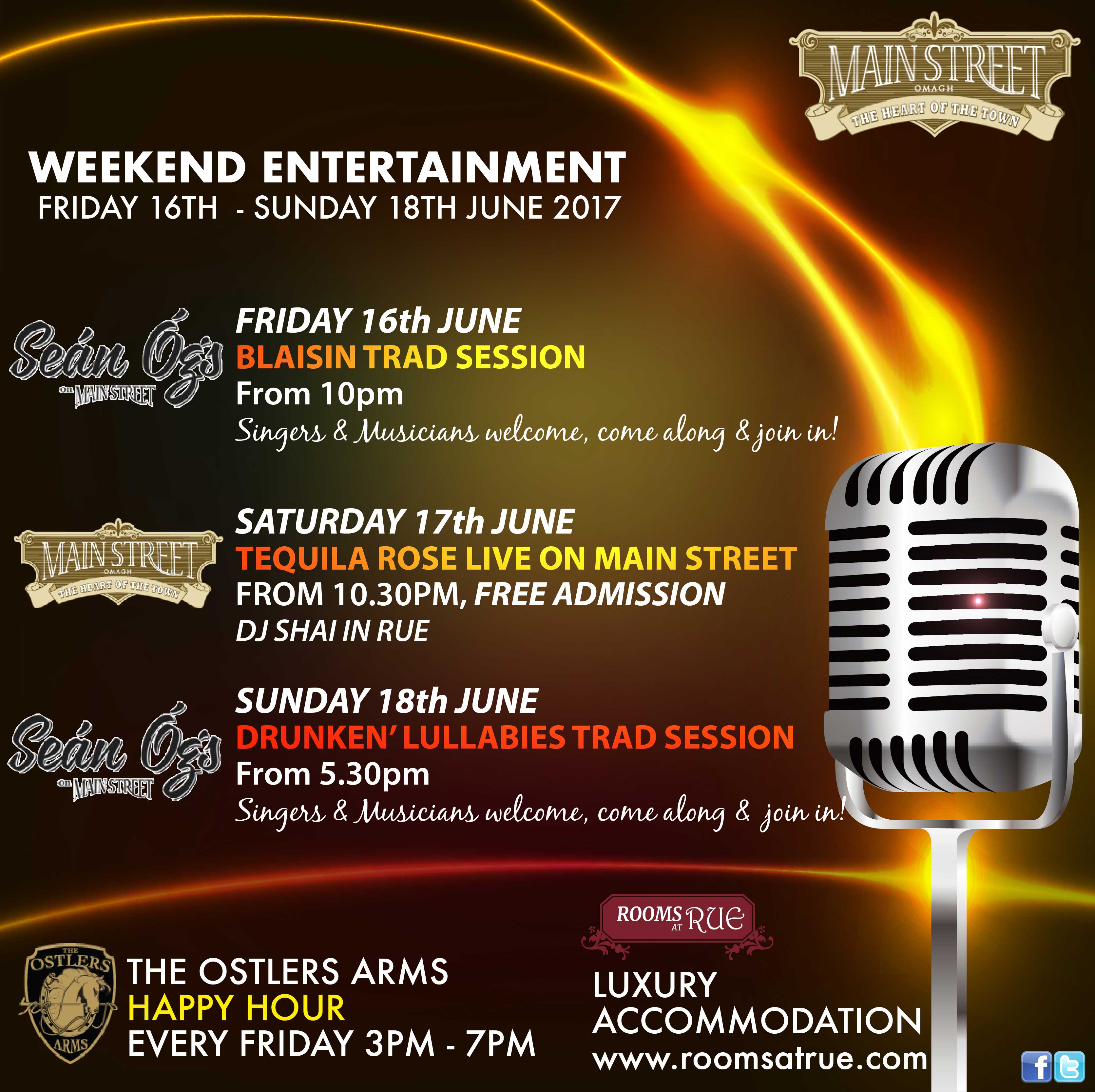 Gig Guide Main Street Omagh 16th 18th June 2017