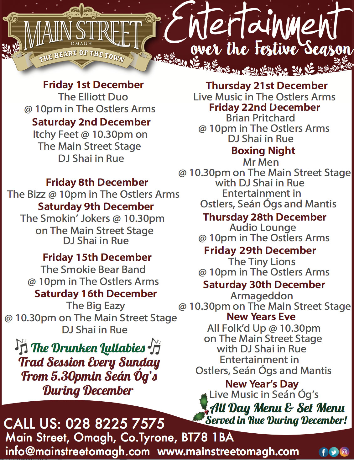 Christmas Gigs Main Street Omagh