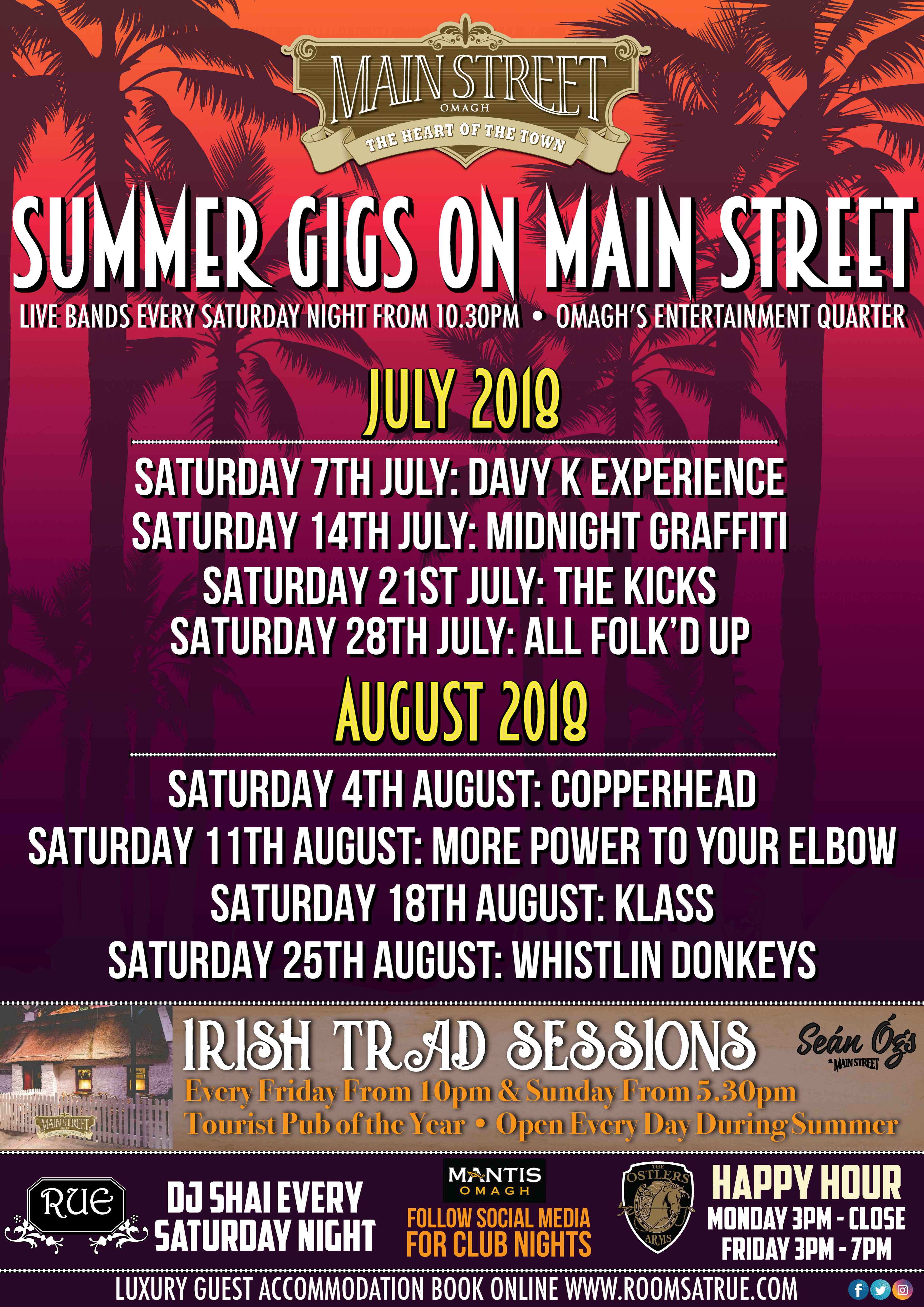July August Bands 2018 Main Street Omagh