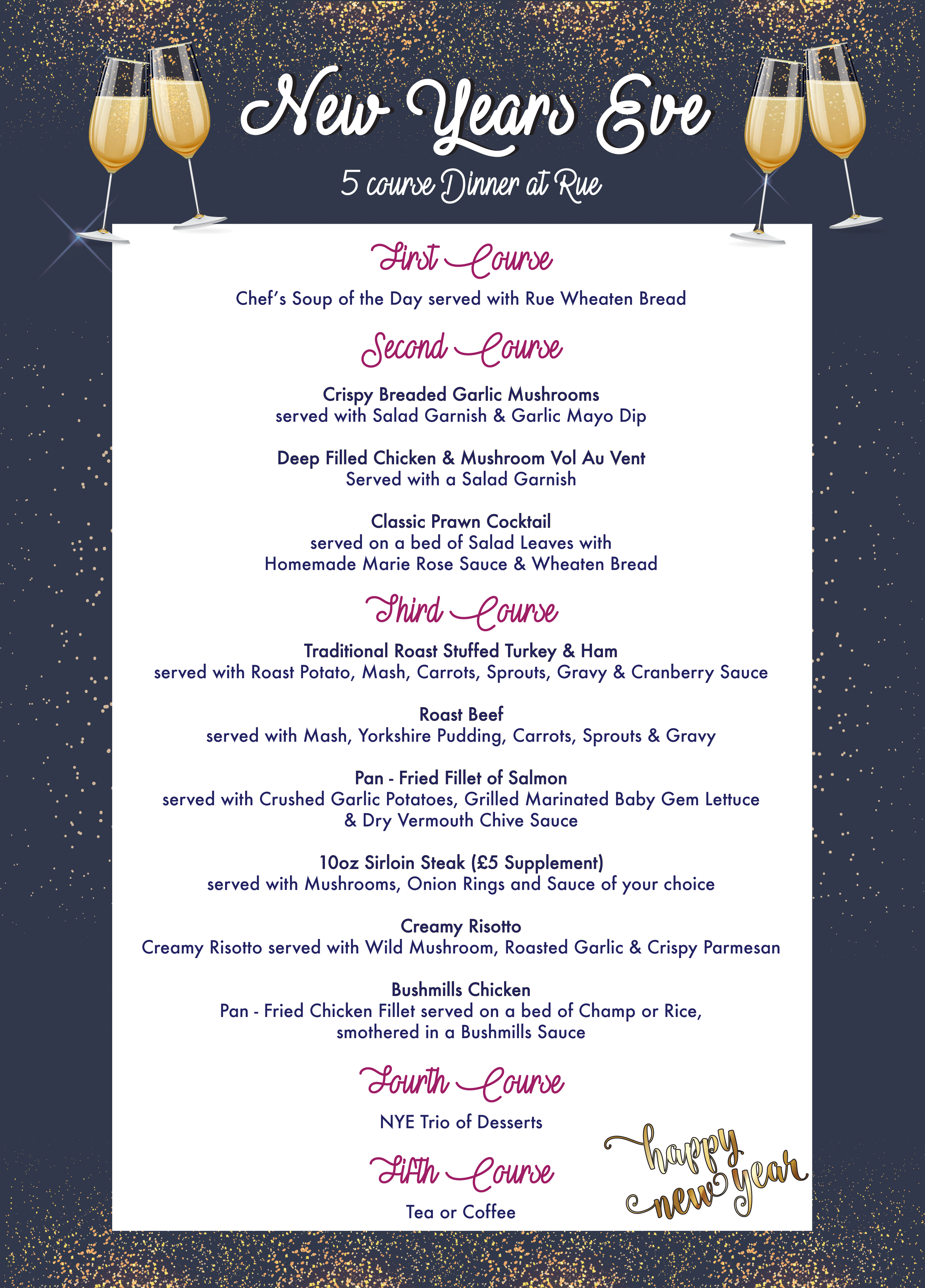 NYE Rue Menu