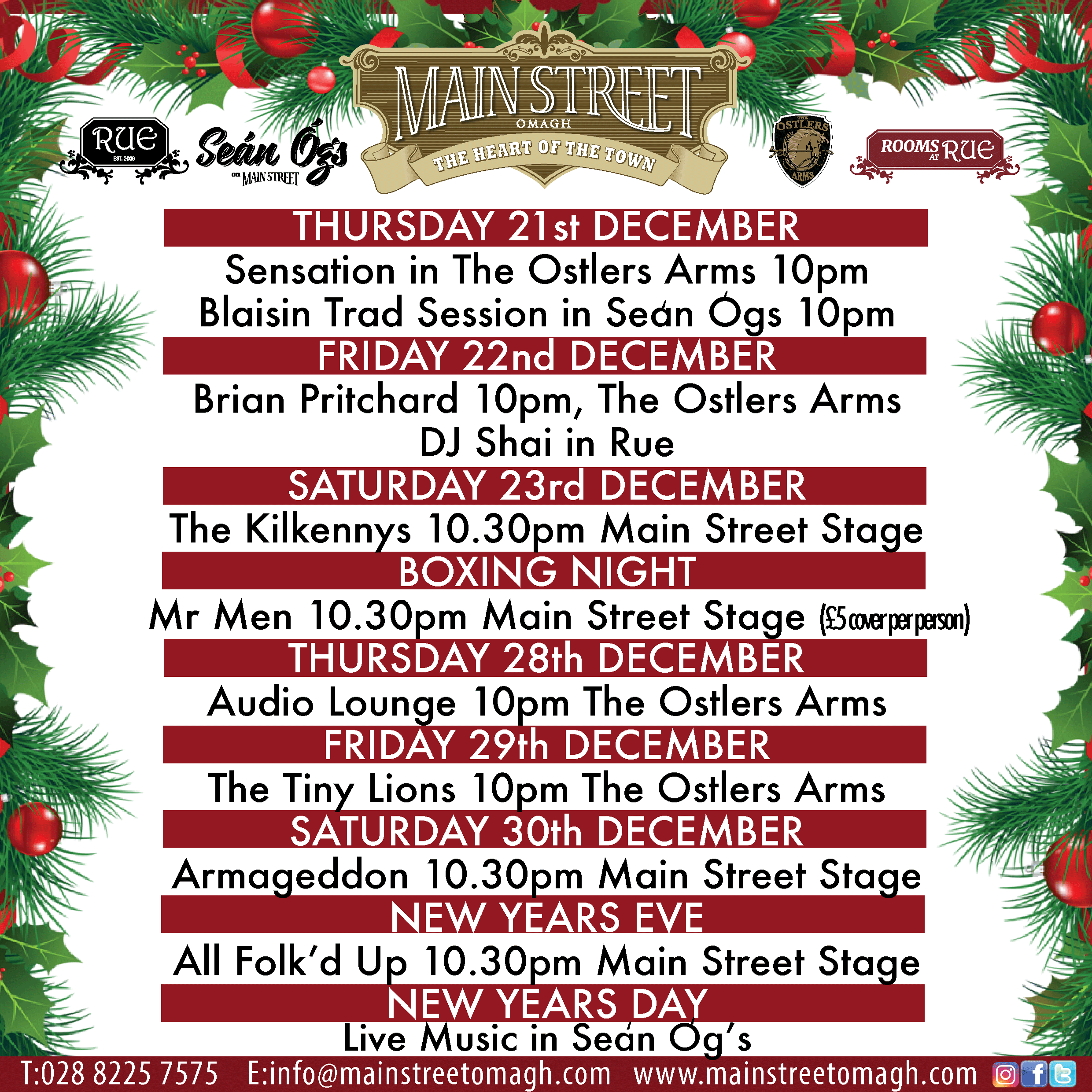 main street xmas weekend Ulster Con final 2 weeks december 2017